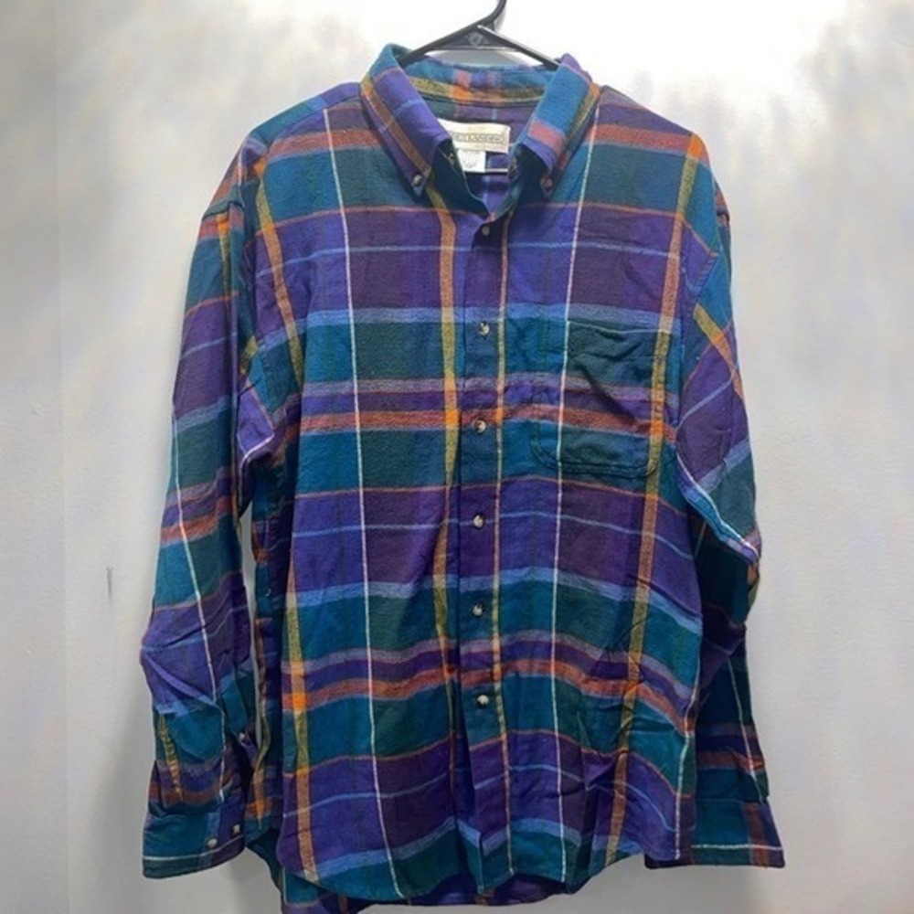 Plaid‎ Button-Down Shirt By Prides Landing  Medium  100% Cotton  Multicolor
